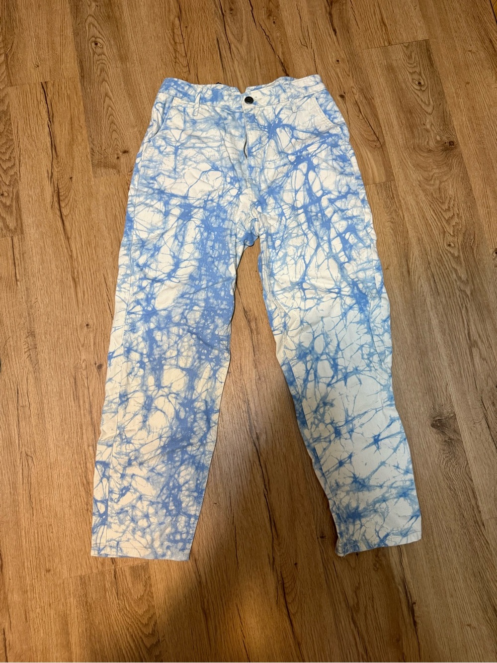 Rachel Comey Light Blue & White Tie-Dye Straight Leg Jeans